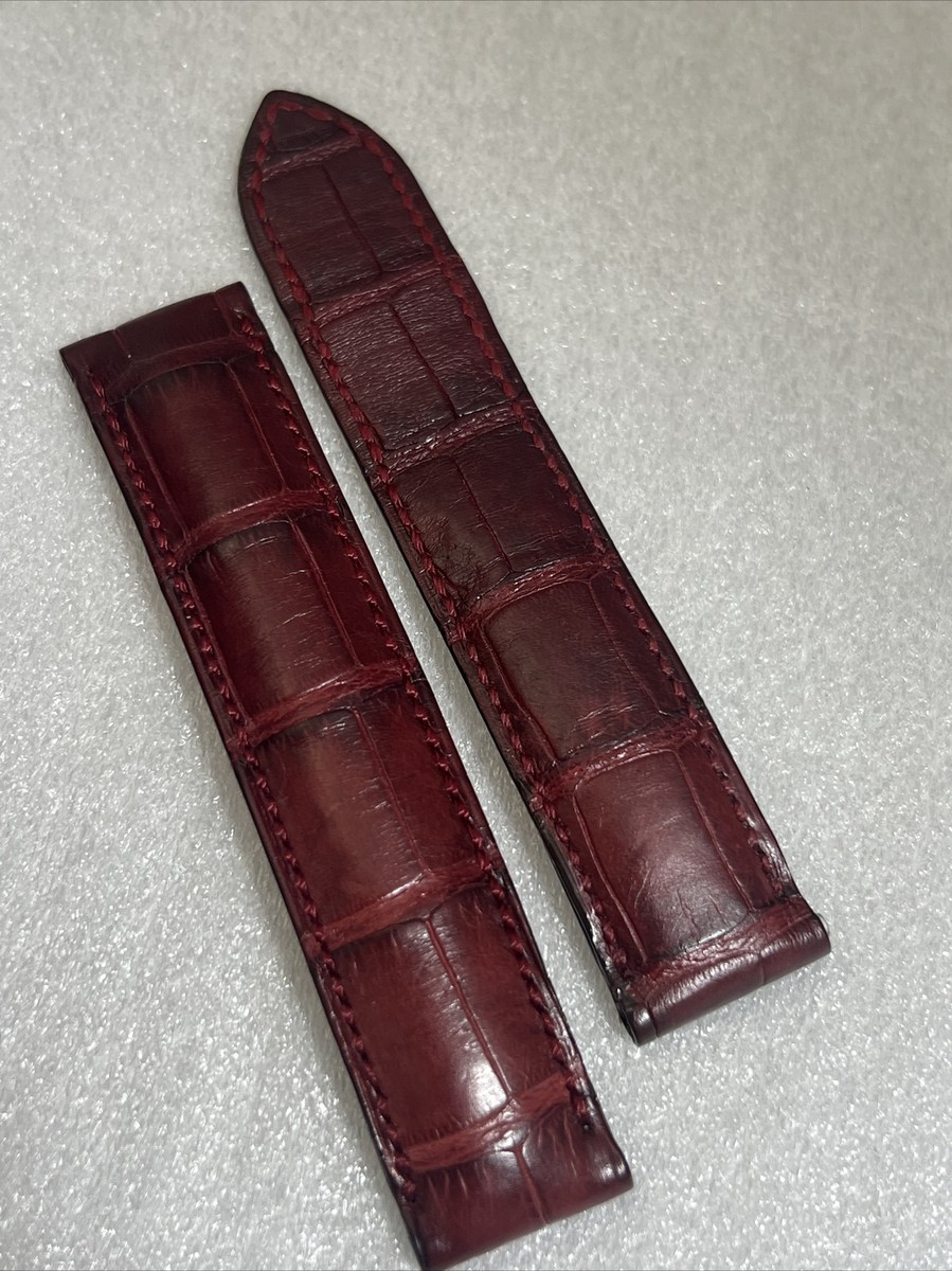 Cartier Watch Strap 18 /18mm Wine Red Burgundy Alligator