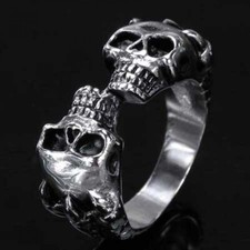 Stainless Steel Ring Skull with Claws, Dragon Claw, Gothic, Biker, Punk
