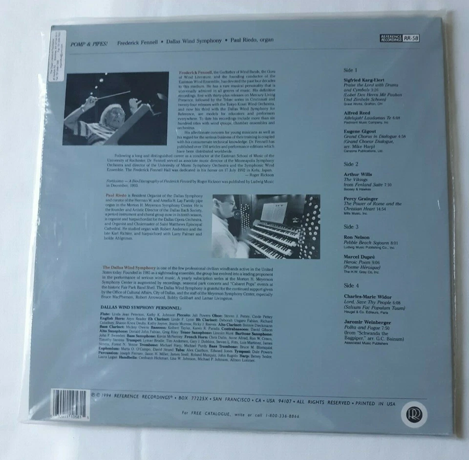 Pomp & Pipes! 2 LPs factory sealed Reference Recordings RR-58 - Image 2 of 4