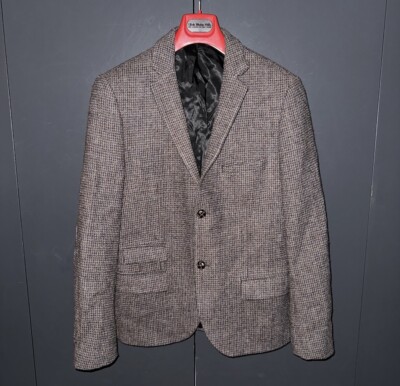 Topman Harris Tweed Wool Sport Coat Blazer Men's Size 42R Neck