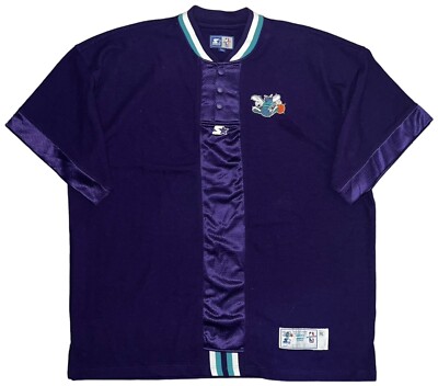 Vtg 90s Starter NBA Authentics Charlotte Hornets Warm Up Jacket