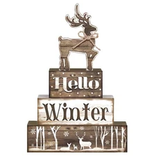4 Pcs Christmas Table Sign Christmas Wooden Decorative Signage Winter Tiered ...