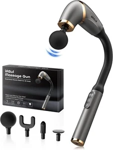 Massage Gun Pro - Extended Handle, 4 Heads, 3 Modes, USB-C Fast Charge