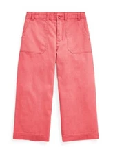Polo Ralph Lauren Girls Cropped Cotton Chino Trousers ColorRed Size  12, 14 New