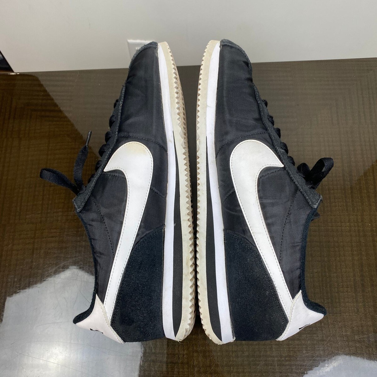 Nike Cortez Basic Nylon Black White Sneakers Shoes Men s 12.5 Streetwear eBay
