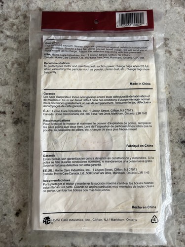 Kenmore Vacuum Bags 5055 4 Pack by HomeCare Industries - Picture 2 of 2