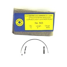 C.S. Osborne 12/Pk. Curved Leather Point Needles 503 Size 3"