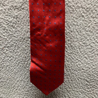 Vintage Charleston Tie Rack Tie Red Blue Diamond Mens 3.75 Inch 100% Silk Neck