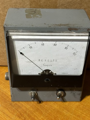 SIMPSON DC Volts 0 - 100 Panel Mount Meter In Metal Housing With ...