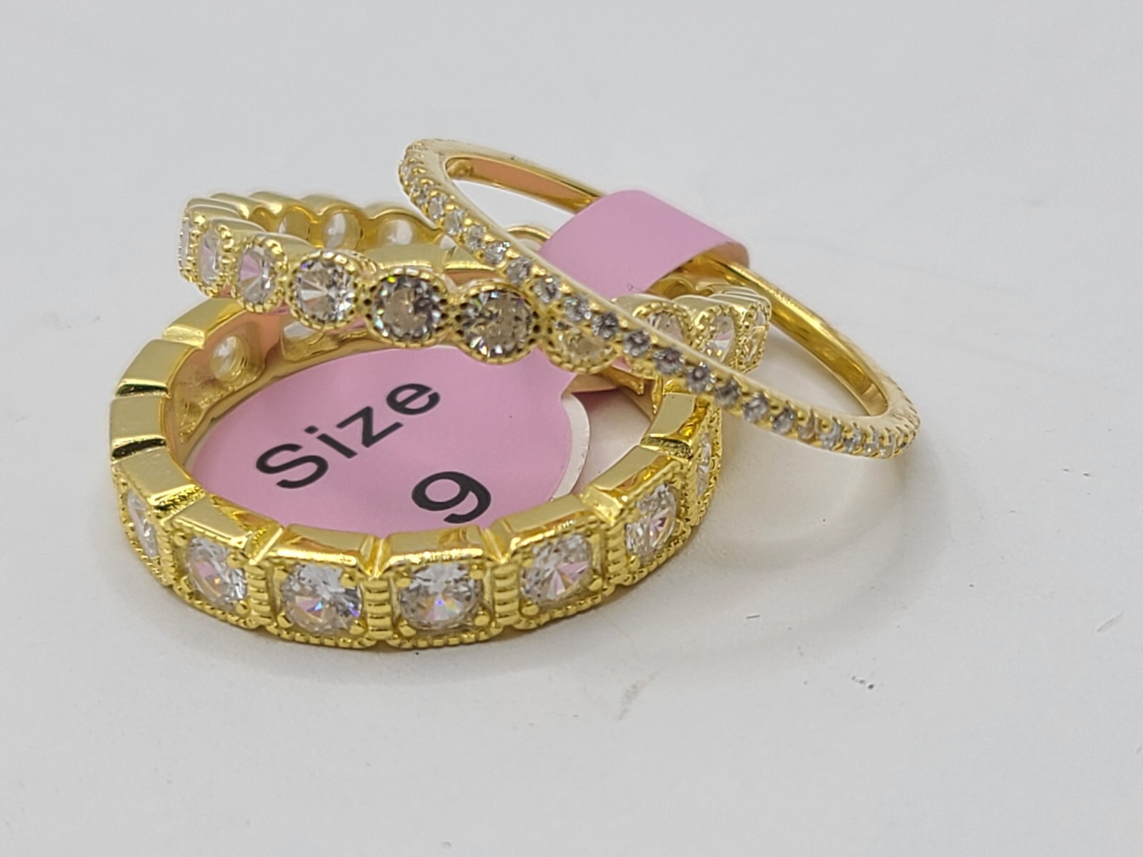 3-Stackable Gold Plated over Sterling Silver 935 … - image 3