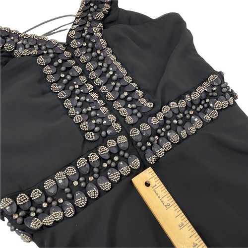 X by Nbd Dress Womens Sz O Black Mini Nova Embellish Beaded Lace Front Nwt $428 - Picture 11 of 11