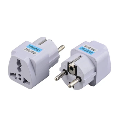 MARKENLOS Tragbar EU Steckdose Stecker Adapter Reisestecker Reiseadapter 250V 10A Weiß DD