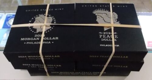 Juego de 6 monedas de dólar de plata Morgan & Peace 2024 en caja de madera grabada - Imagen 13 de 14