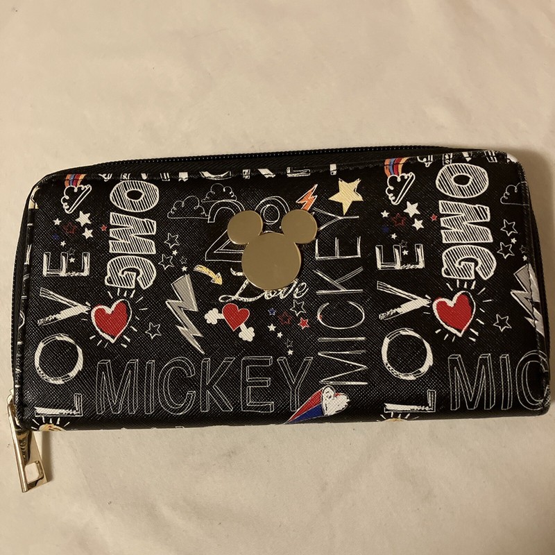 Disney Mickey Mouse OMG Love Zip Around Wallet 