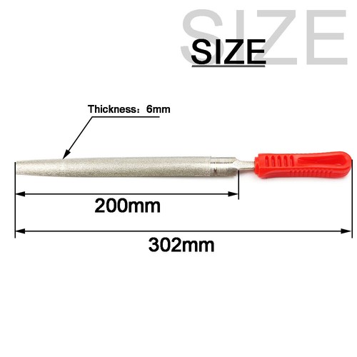 8" 200mm Diamond Coated Files Set Hand Repair Tools For Grinding Glass Jewelry - Picture 9 of 14