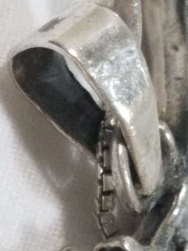 925Ag 12.26 Grams Silver Dimensional Dalmatian Pendant Necklace Sz 18" #JBX - Picture 12 of 17
