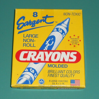 Vtg Sargent Crayons Large 4 Inch 8 Colors Child Art School History Hazleton PA