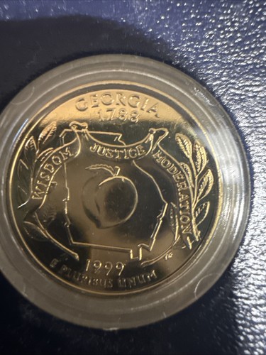 1999 24kt Gold Plated US Mint Statehood Quarters 5 States. - Picture 4 of 6