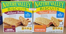 Nature Valley Biscuits with Almon Butter & Peanut Butter 6.75oz 191g (2 Boxes)