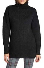110 Sanctuary Women's Black Turtleneck Oversized Casual Knit Sweater Size Small