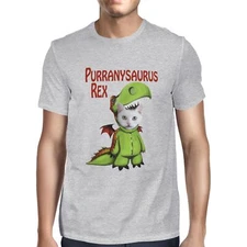 1Tee Mens Purranysaurus Rex Cat T Rex Dinosaur T-Shirt