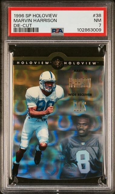 SET BREAK 1996 SP Holoview MARVIN HARRISON Colts RC DIE-CUT Gold 38 PSA 7 Pop 1
