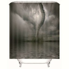 A Tornado Cloud Level 3D Shower Curtain Waterproof Fabric Bathroom Decoration
