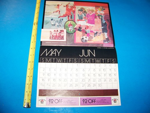 Pizza Hut Vintage 1981-82 Football & Other Sports Calendar with Coupons - Picture 6 of 9