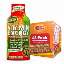 (48 Pack) Vitamin Energy® Immune+ Fruit Punch Energy Shots, Clinically Proven