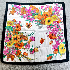 Berkshire Beautiful Floral Print Square Scarf 30x30 Square