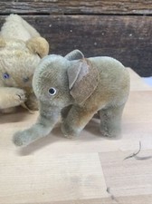 LOt Of 3 Vintage Steiff Mohair puppet elephant cat Germany 1950's