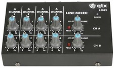 QTX 4 Stereo Channel Line Level & Instrument/Microphone Mixer
