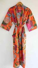 Indian Vintage 100% Cotton Long Beach Maxi Kaftan Dress One Size Caftan Kimono
