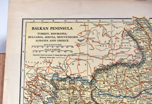 Antique Map Europe Balkan Peninsula Turkey Romania Bulgaria Greece Albania - Picture 2 of 4