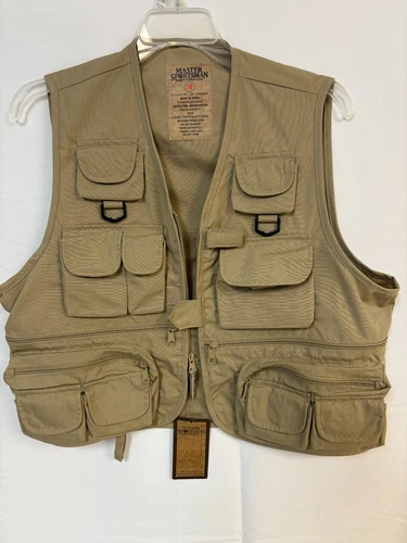 Master Sportsman Vest Men's Khaki Fishing Outdoor Brand New w/Tag - product listing photo