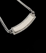 New York Company Silver Tone Pave Pendant Necklace 17-20