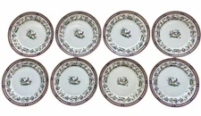 Antique Set Bird William Alsager Adderley Daisy W.A.A. Dish Saucer Plate 8 7/8”