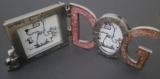 Double Photo Pink Silver Dog Doggy Pup Puppy Frame