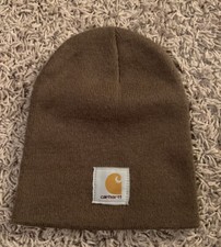 Youth Carhartt Winter Hat/Beanie, Brown, Says  Helena  On Back
