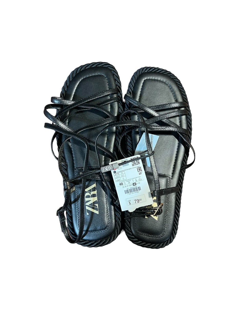 Strappy Sandals Zara Rope Sandals Strappy Rope Sandals Rope Detail Flat  Sandals Multi Colour Hush