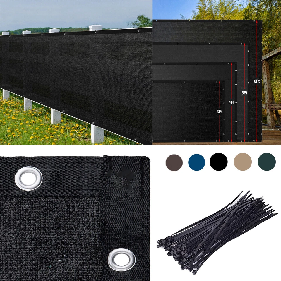 CLISELDA 50ft Privacy Fence Screen Garden Patio Yard Windscreen Mesh Shade Cover Outdoor