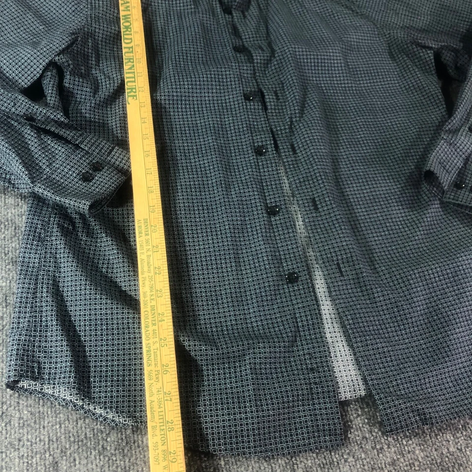 Apt. 9 Shirt Men's  Plaid Cotton Blend Long Sleeve  Button Front Black/Blue M - Image 2 of 4