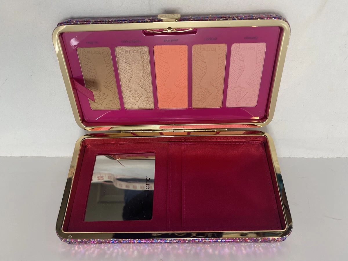 Tarte Life Of The Party Clay Blush Palette New W/O Box Pink Glitter Clutch