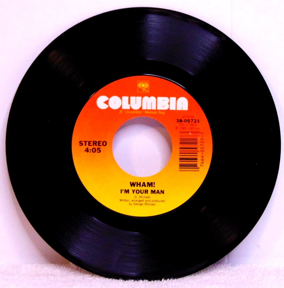Wham! – I'm Your Man - 1985 Columbia 44-05322 7" 45 Single + Pic Sleeve NM/EX Foto 3 de 4