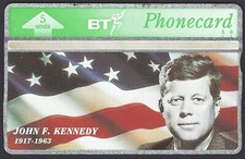 2 x BT Phonecards, 5 units each; John F. Kennedy and Christopher Columbus