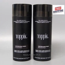-2- Toppik Hair Building Fibers in Black 55gr / 1.94oz NEW 100% AUTHENTIC