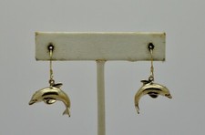 STERLING SILVER DANGLING DOLPHIN SHAPED EARRINGS FMJ807