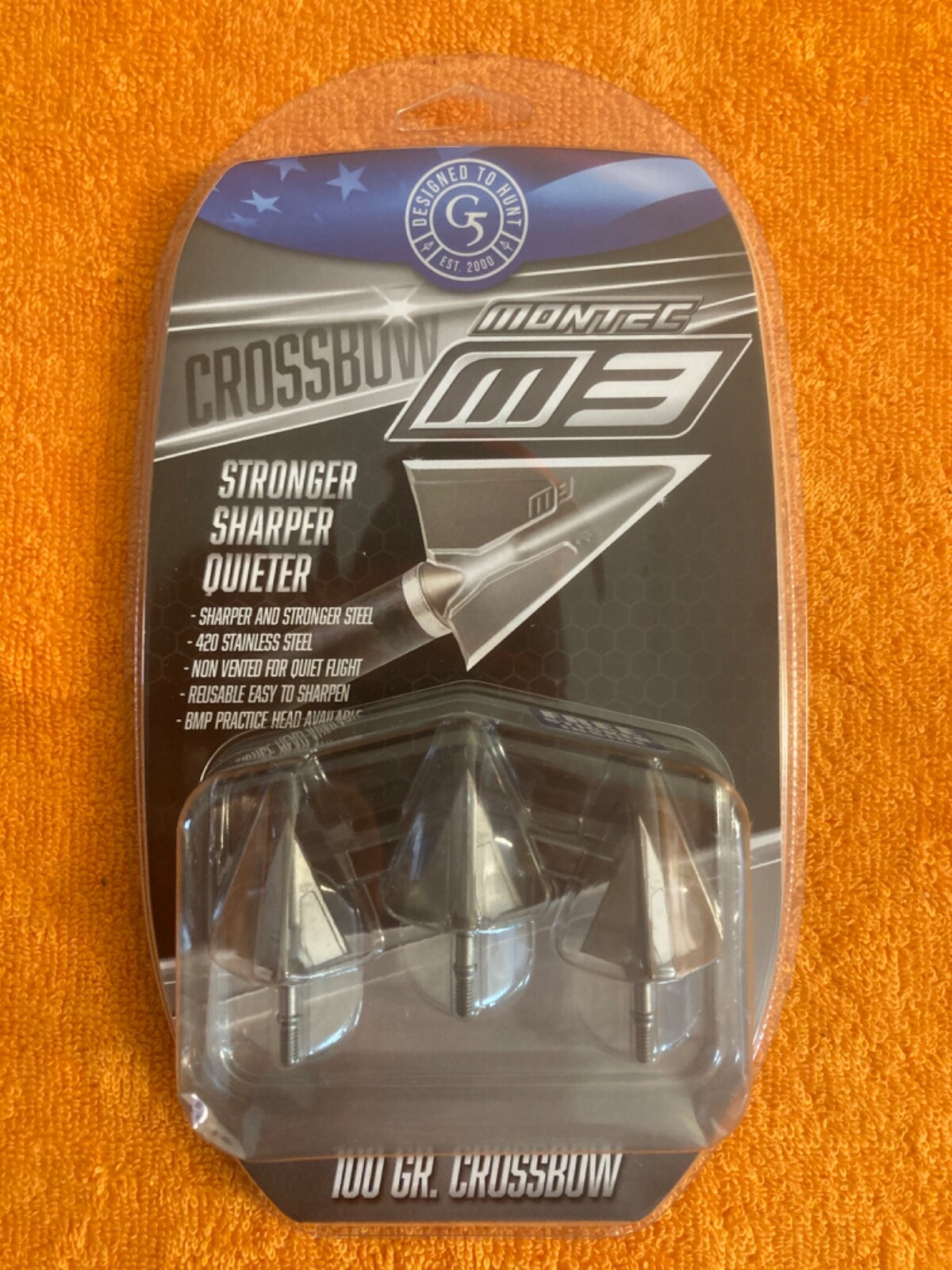G5 Montec M3 100 Grain Crossbow Fixed Broadhead 3pk, M611, 420