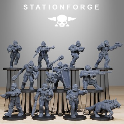 GrimGuard Enforcers(x11)/3Dprinted/Sci-Fi Proxy/Wargaming/Station Forge