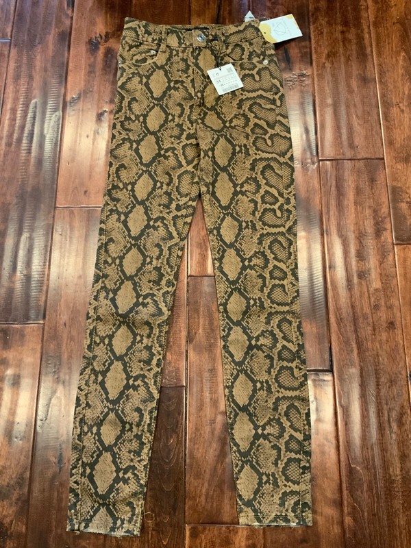 Zara Brown Snakeskin "Hi-Rise Skinny” Jeans, Size 2 (US)  NWT!